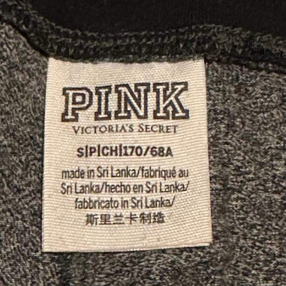 Victoria's Secret Pink Gray Cropped Sheer Panel Active Leggings Women's S Small - Picture 2 of 5